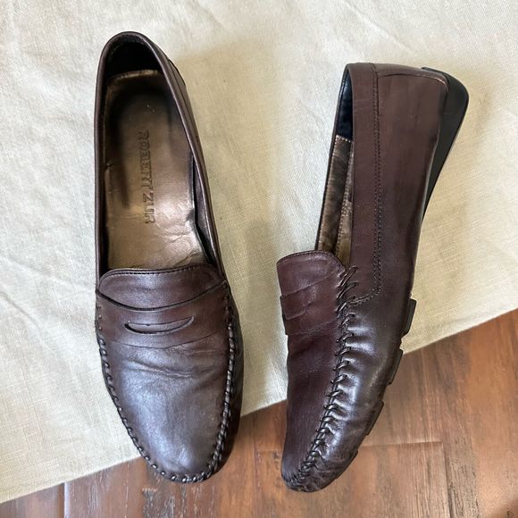 ROBERT ZUR Womens Driving Loafers Moccasins in Espresso Leather - Picture 2 of 12